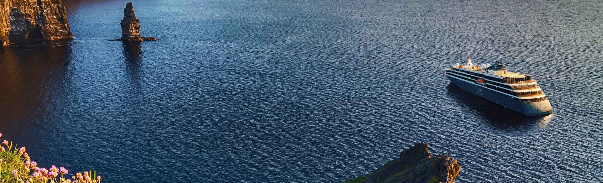 World Traveller Cruise Ship near shore