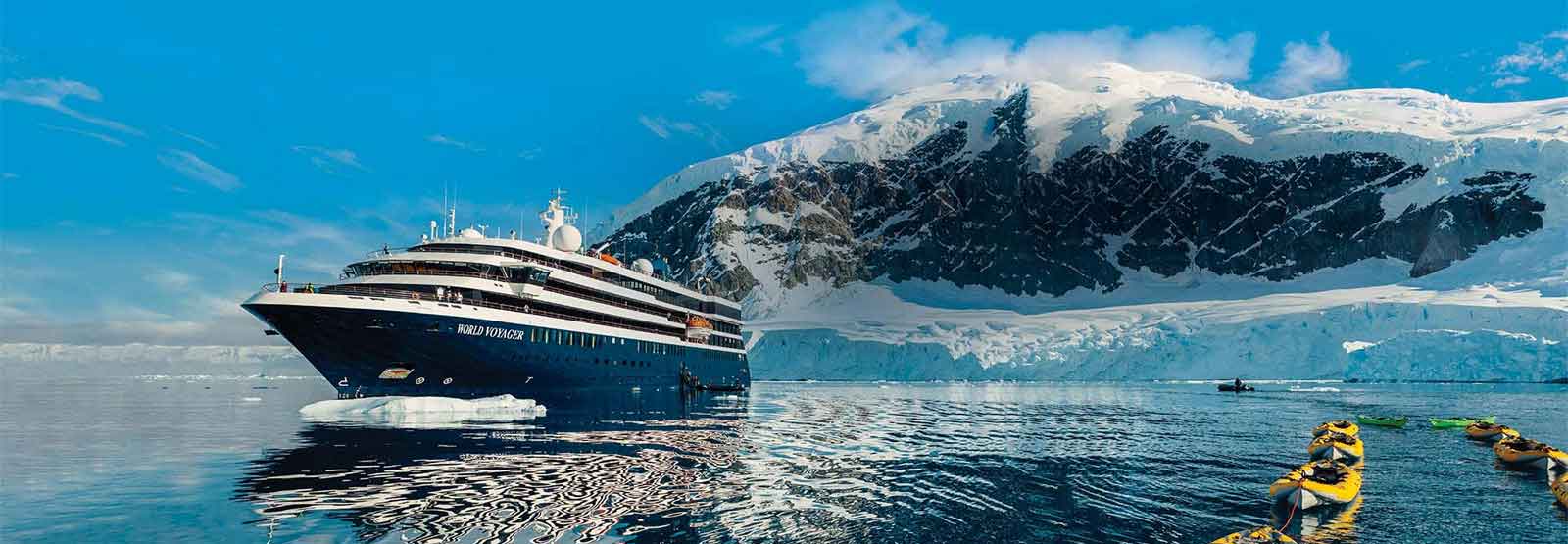 World Voyager Cruise Ship in Antarctica